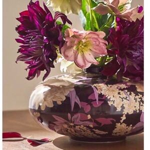 Anthropologie Vase Stoneware Floral New In Box New With Tag